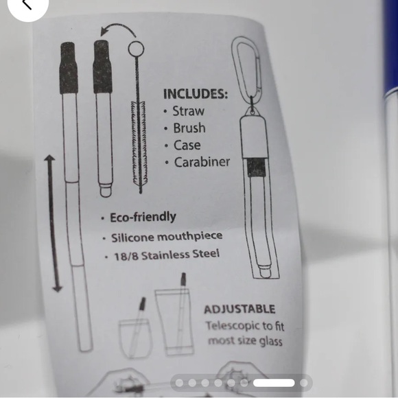 BRAND NEW Set Of Four Stainless Steel
Collapsible Reusable Straws - Picture 11 of 12